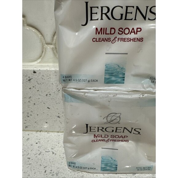 Jergens Mild Bar Soap Cleans w/ Tallowate Tallow 2 PACKS (8 bars, 4.5 oz ea bar) - Picture 2 of 2